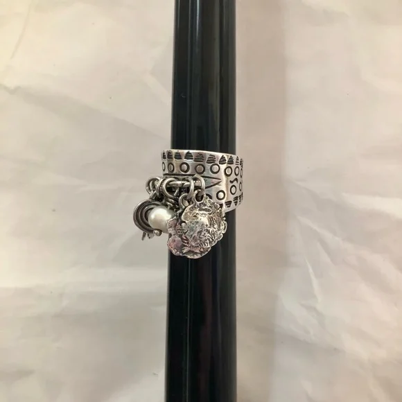 Silpada Sterling Silver Coin Pearl ChaCha Ring R1902 - Picture 2 of 7